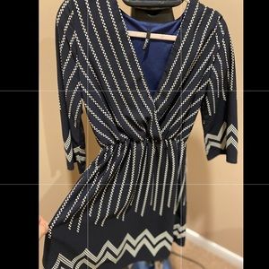 Navy v-neck dress
